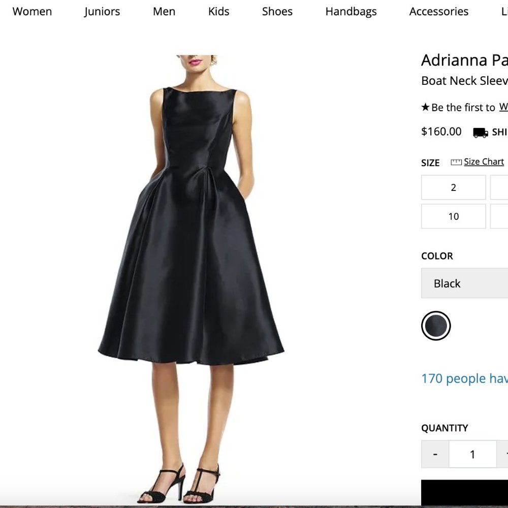 Adrianna Papell Boatneck Sleeveless A-Line Taffeta Dress